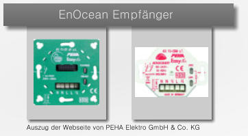 Auszug der Webseite von PEHA Elektro GmbH & Co. KG  EnOcean Empfänger